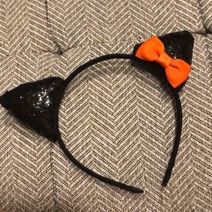 Kids Black w/Orange Bow Headband
